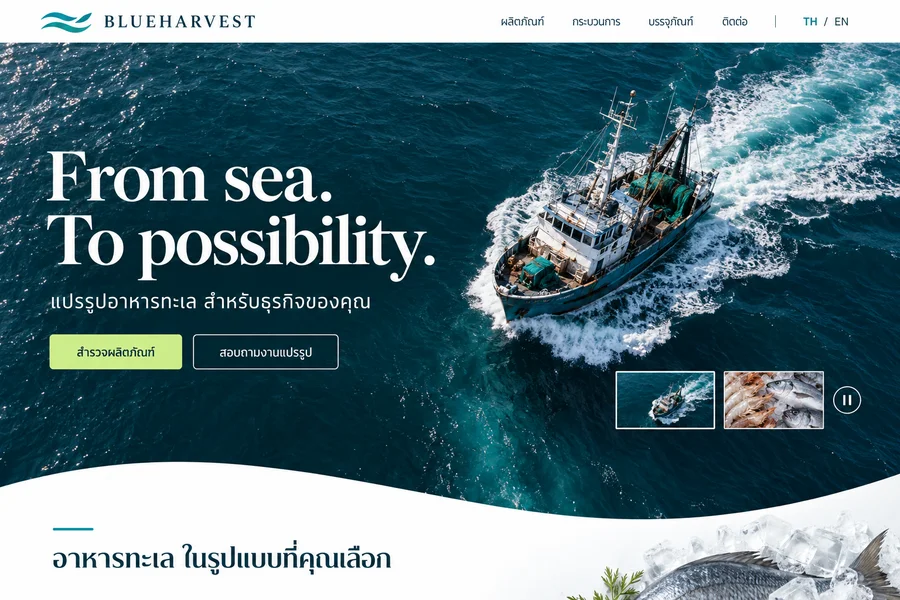 BLUEHARVEST — โรงงานแปรรูปอาหารทะเล