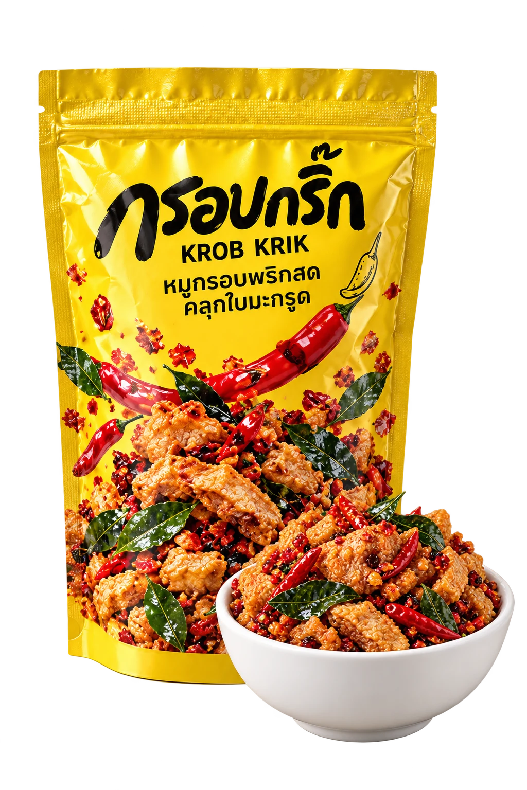ซองสินค้าและหมูกระจกในชาม