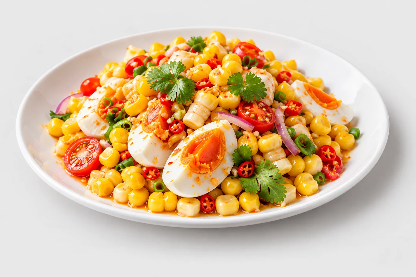 ยำข้าวโพดไข่เค็ม